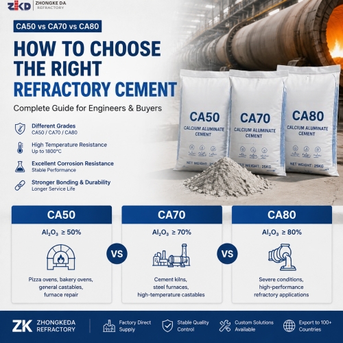 CA50 vs CA70 vs CA80 Refractory Cement: How to Choose the Right Binder?